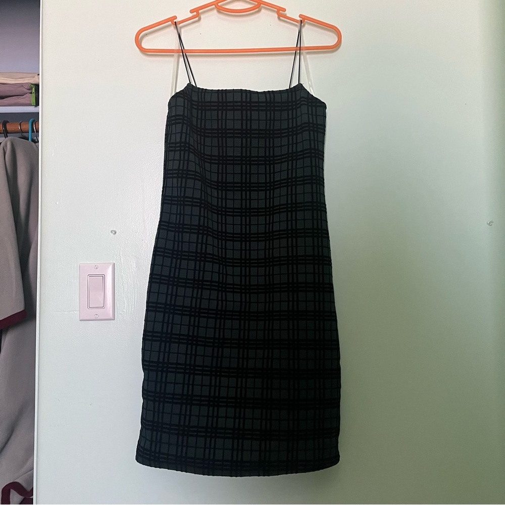 Dark green plaid dress